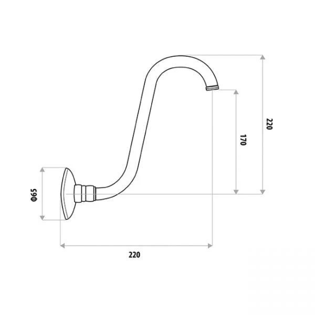 Fixed Gooseneck Shower Arm With Flange