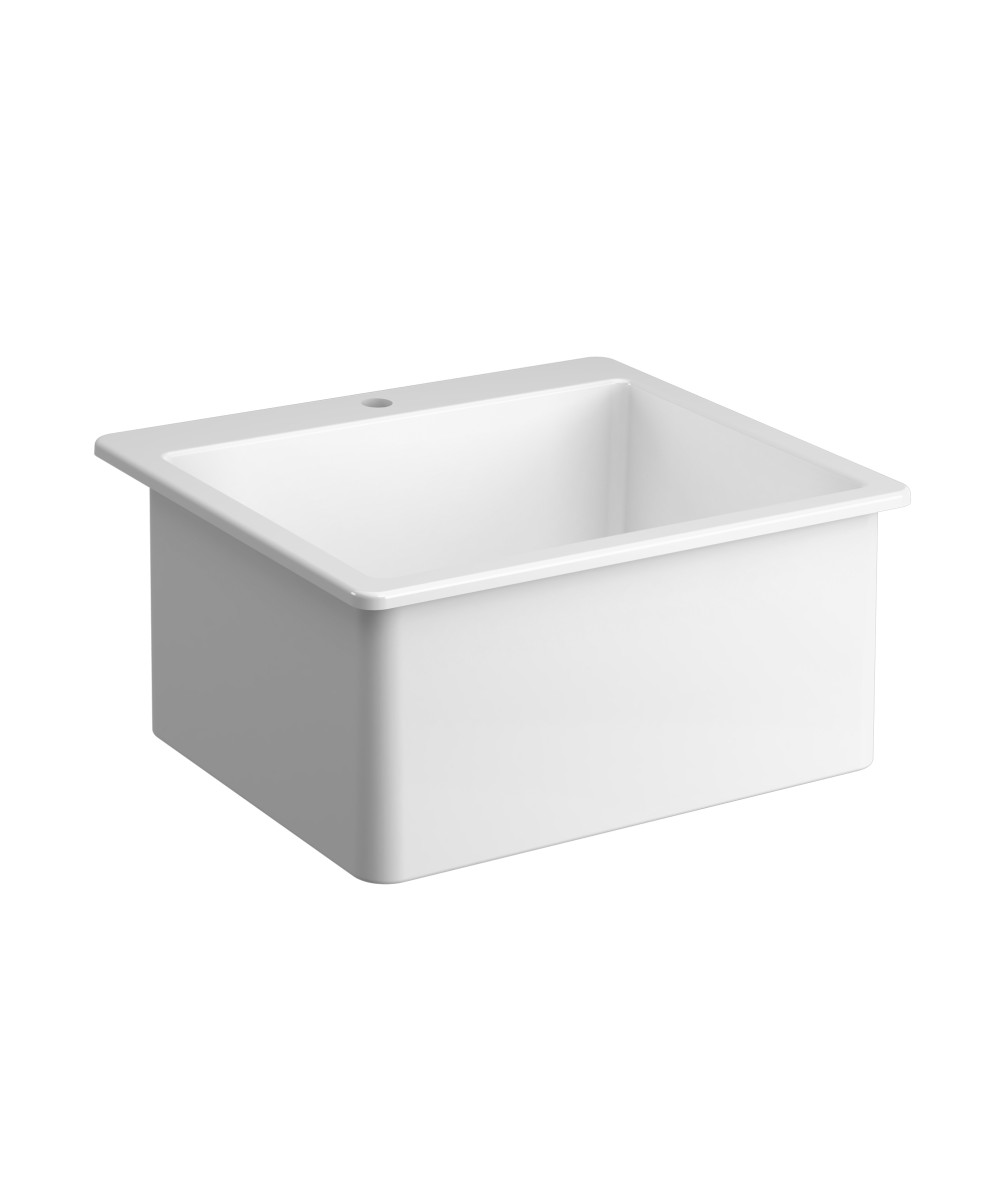 Eva 635 - 1 bowl ceramic sink with landing