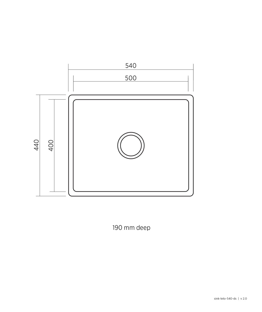 Leto 500 1 Bowl Sink - Image 2