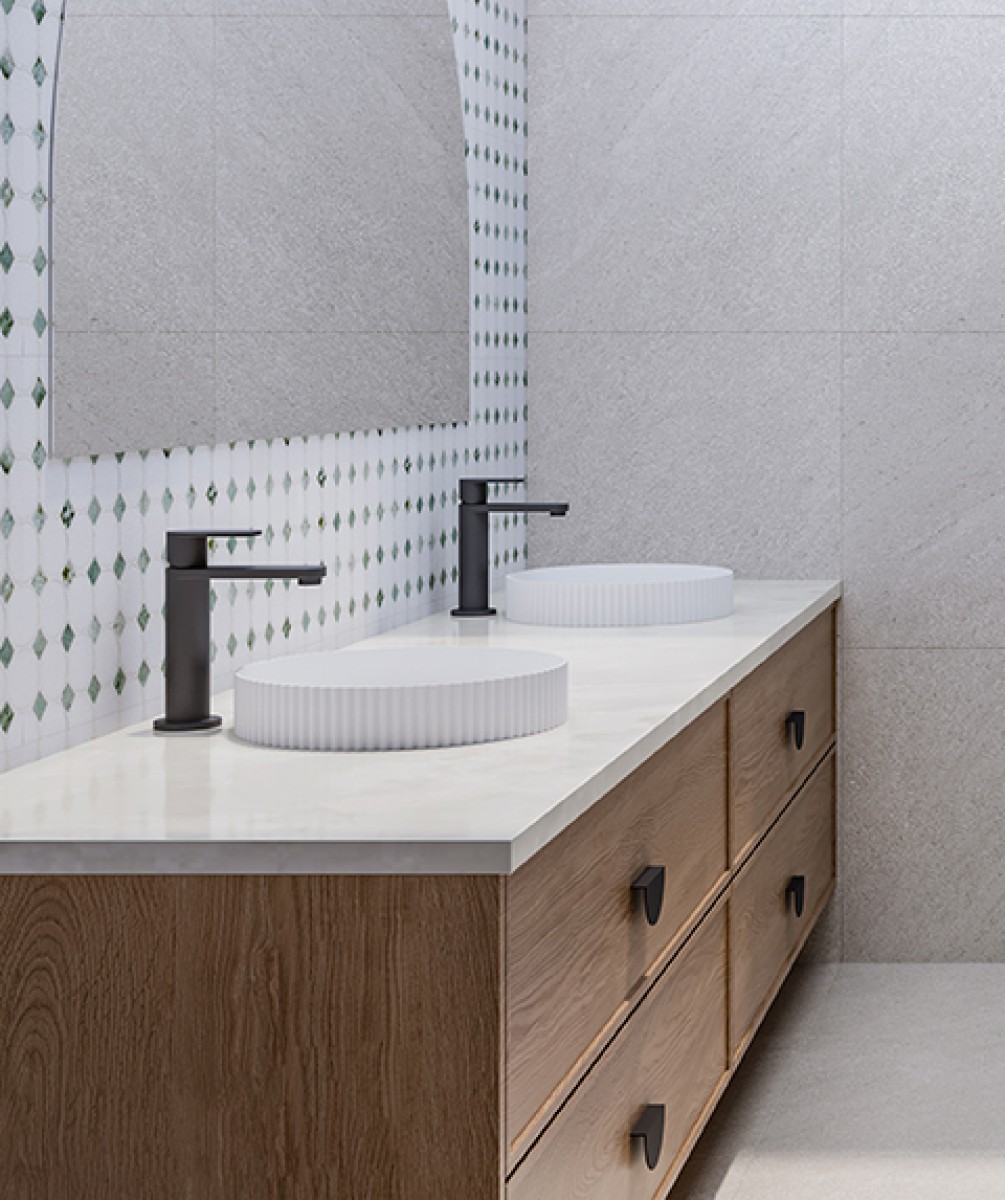 Cleo 380 ceramic inset above counter fluted basin - Image 2