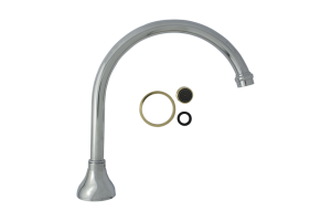 200mm Aerated Hob Swivel spout includes chrome & gold dress ring & Aerator