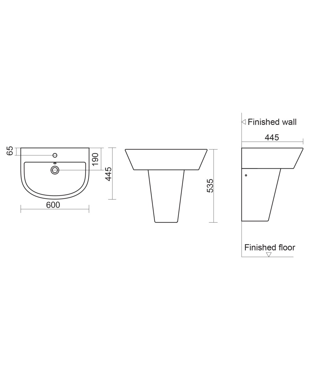 Chios 600 ceramic basin - Image 3