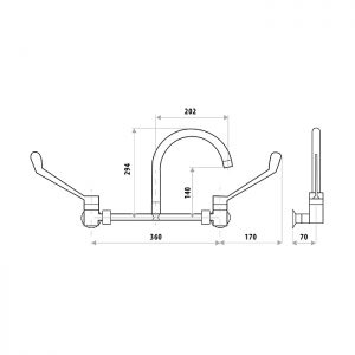 Linkcare Lever Wall Mixing set - Image 2