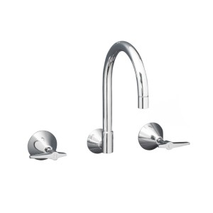 Kirra Lever Wall Sink Set with Gooseneck Spout