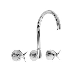Kirra Wall Sink Set with Gooseneck Spout