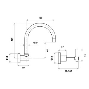 Sabine Lever wall sink and Sabine wall sink set - Image 4
