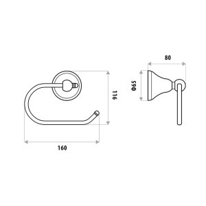 Byron Toilet Roll Holder less Flap - Image 3