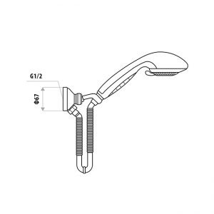 Elle Cobra Hand Shower with Wall Bracket - Image 3