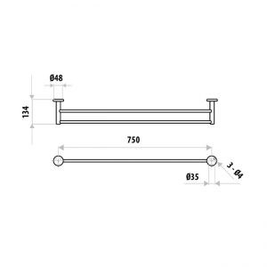 Elle Stainless Steel Towel Rails, Racks and Rings - Image 3
