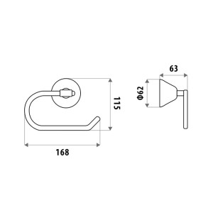 Kirra Toilet Roll Holder less Flap - Image 3