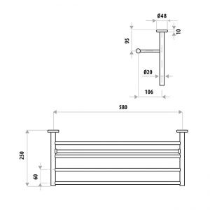 Elle Stainless Steel Towel Rails, Racks and Rings - Image 7