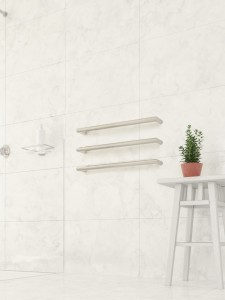 DSR Range 12V Heated round towel rail single bar