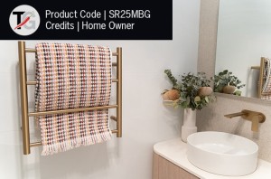 SR25 4 Rung Heated Towel Rail 12V Round Profile - Image 6