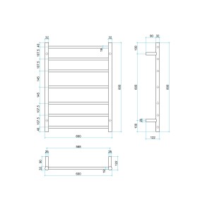 SR44 7 Rung Heated Towel Ladder 12V - Image 6