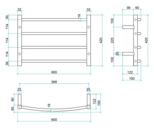 Curved Round 240V Heated Towel Rails - Image 4