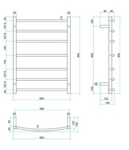 Curved Round 240V Heated Towel Rails - Image 5
