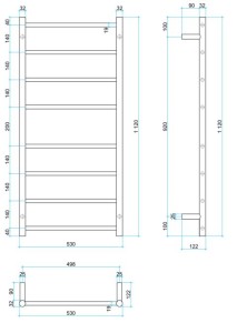 240V Brushed Stainless Steel Range Heated Towel Rails - Image 11