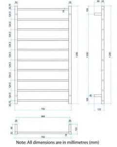 240V Brushed Stainless Steel Range Heated Towel Rails - Image 12