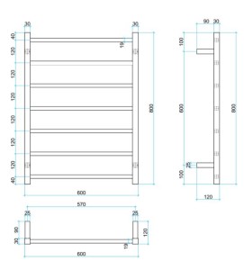 240V Brushed Stainless Steel Range Heated Towel Rails - Image 13