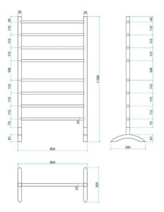 240V Free Standing Range Heated Towel Rails - Image 2