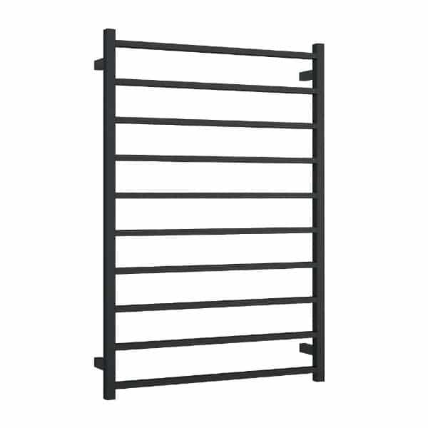 Matt Black Square Ladder Heated Towel Rail