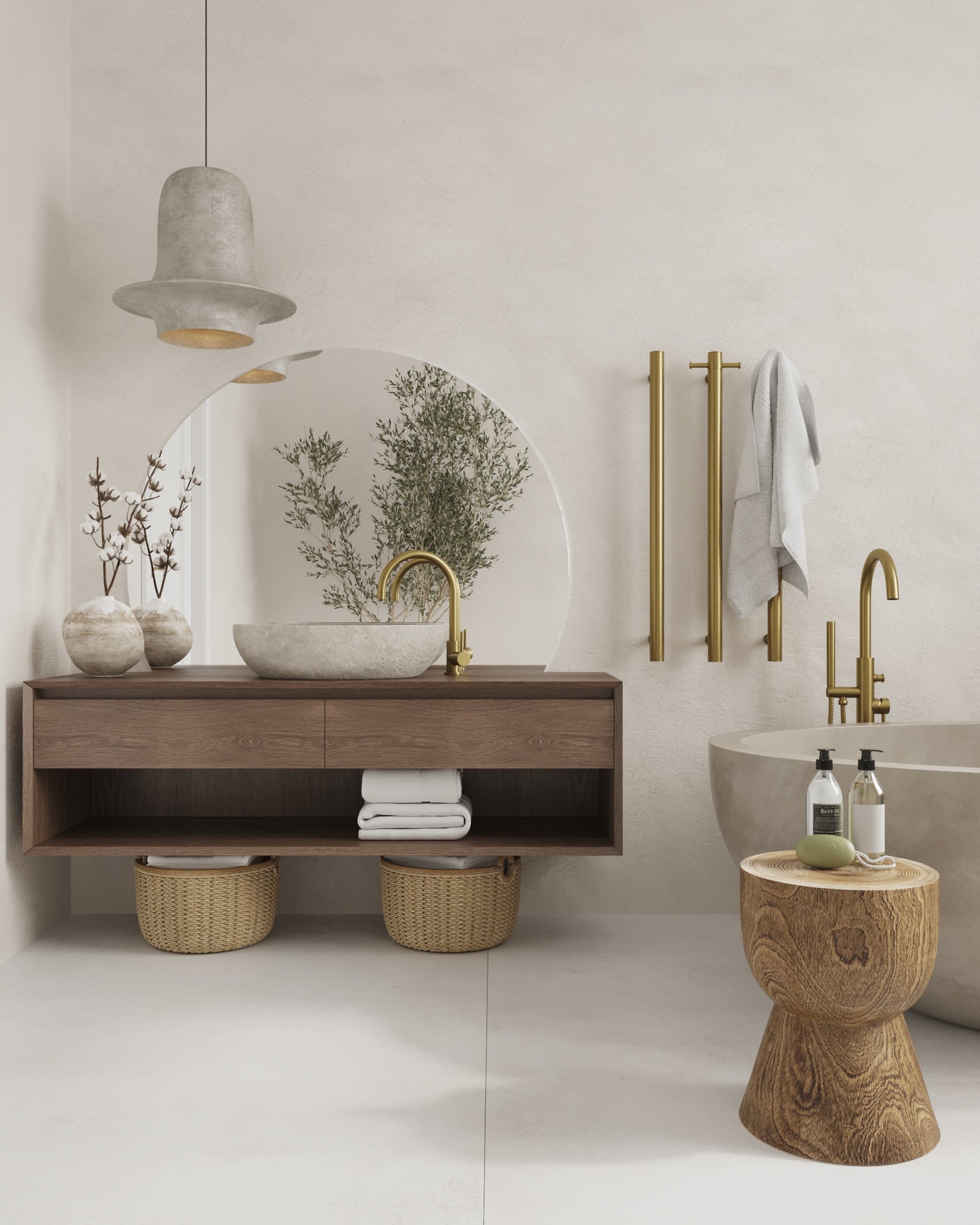 Thermorail straight round vertical bar