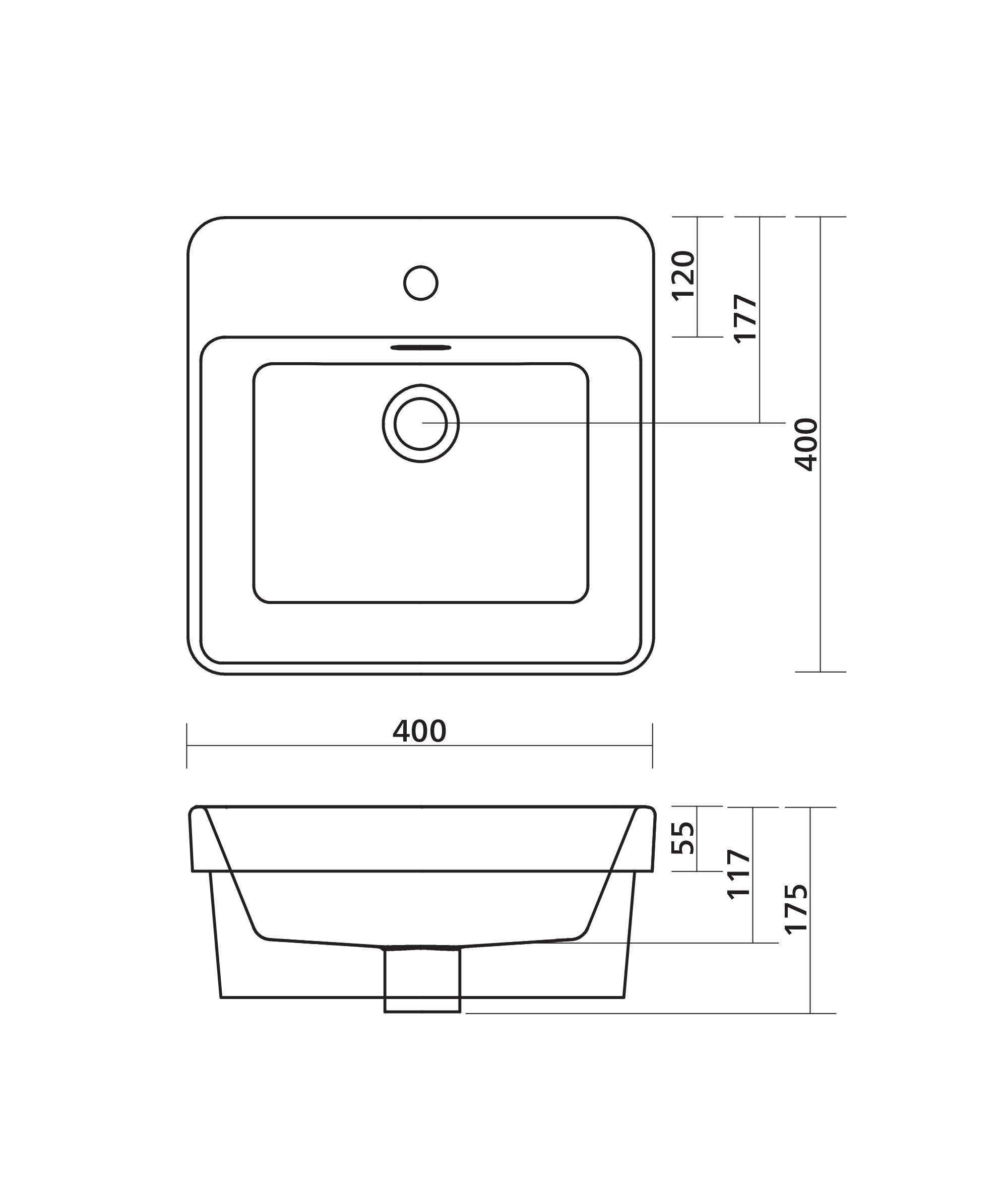Kyra 400 Ceramic Basin - Image 2