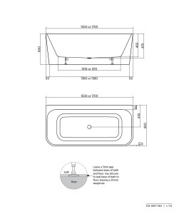Plati 130 Smartfill Back to wall 1500mm Gloss White - Image 4