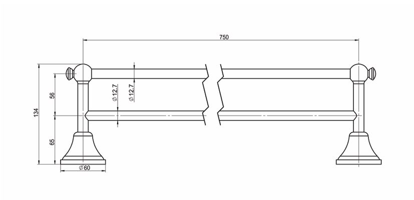 Augustine Double Towel Rail - Image 5