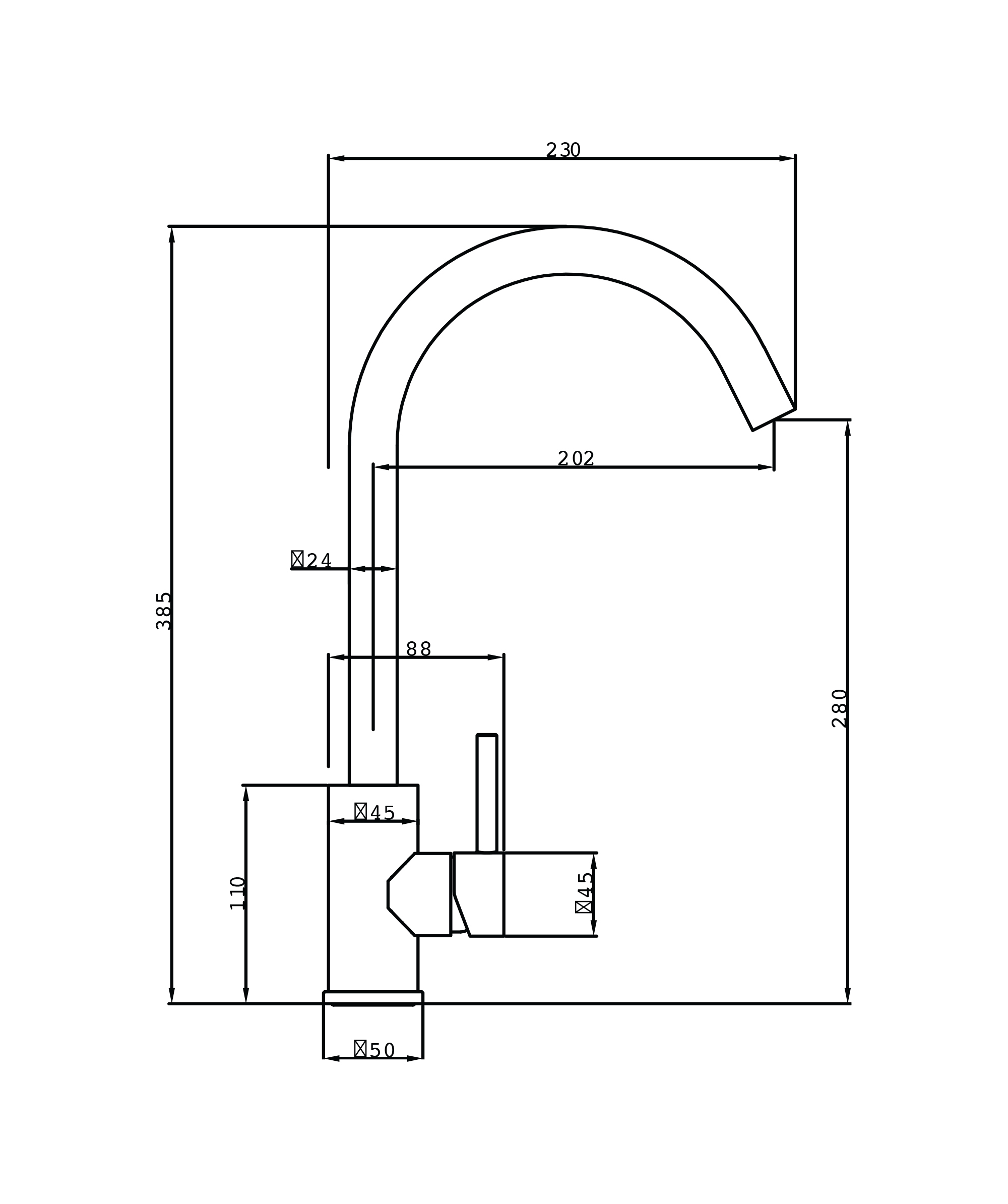 Anson Gooseneck Sink Mixer - Image 7