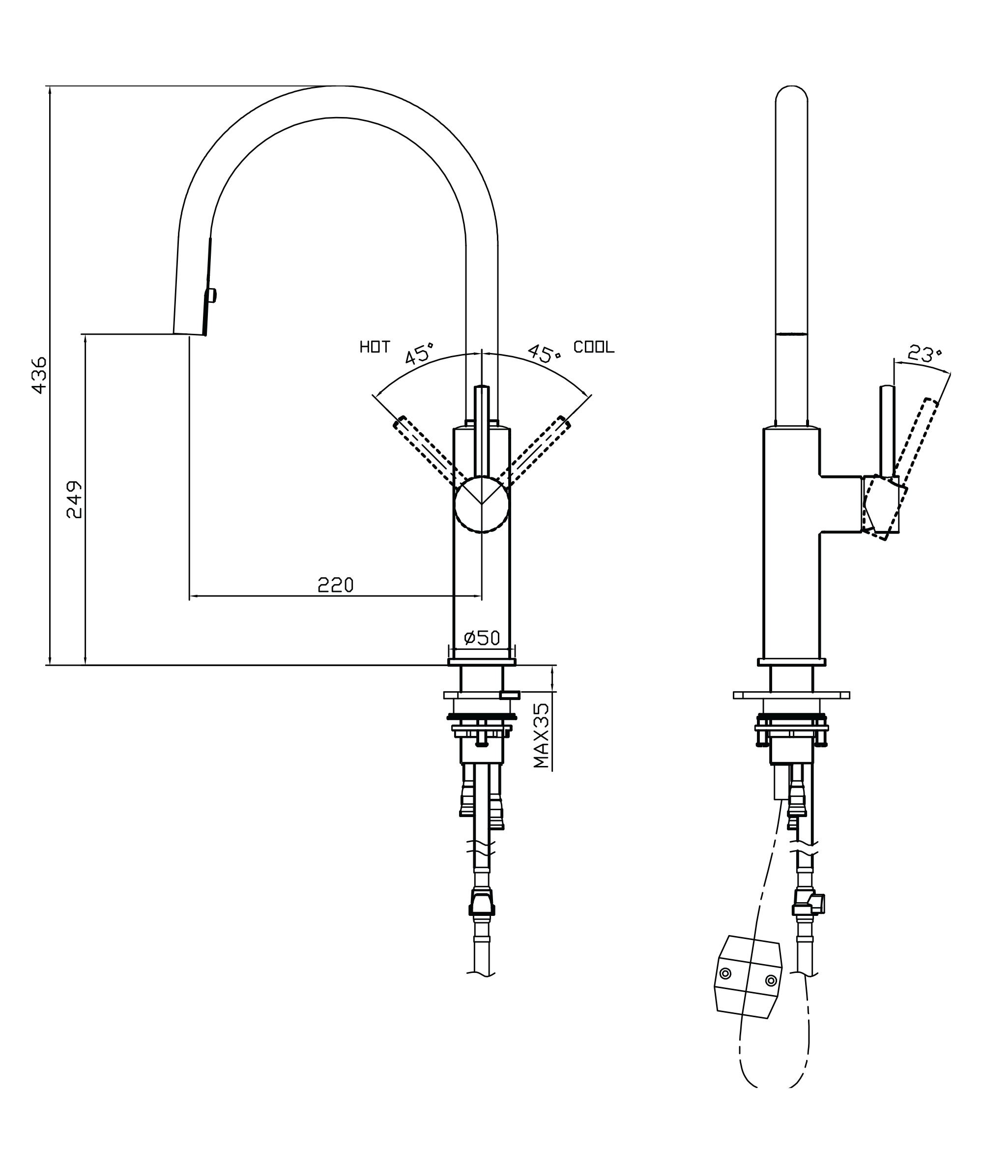 Anson Pull Out Sink Mixer - Image 7