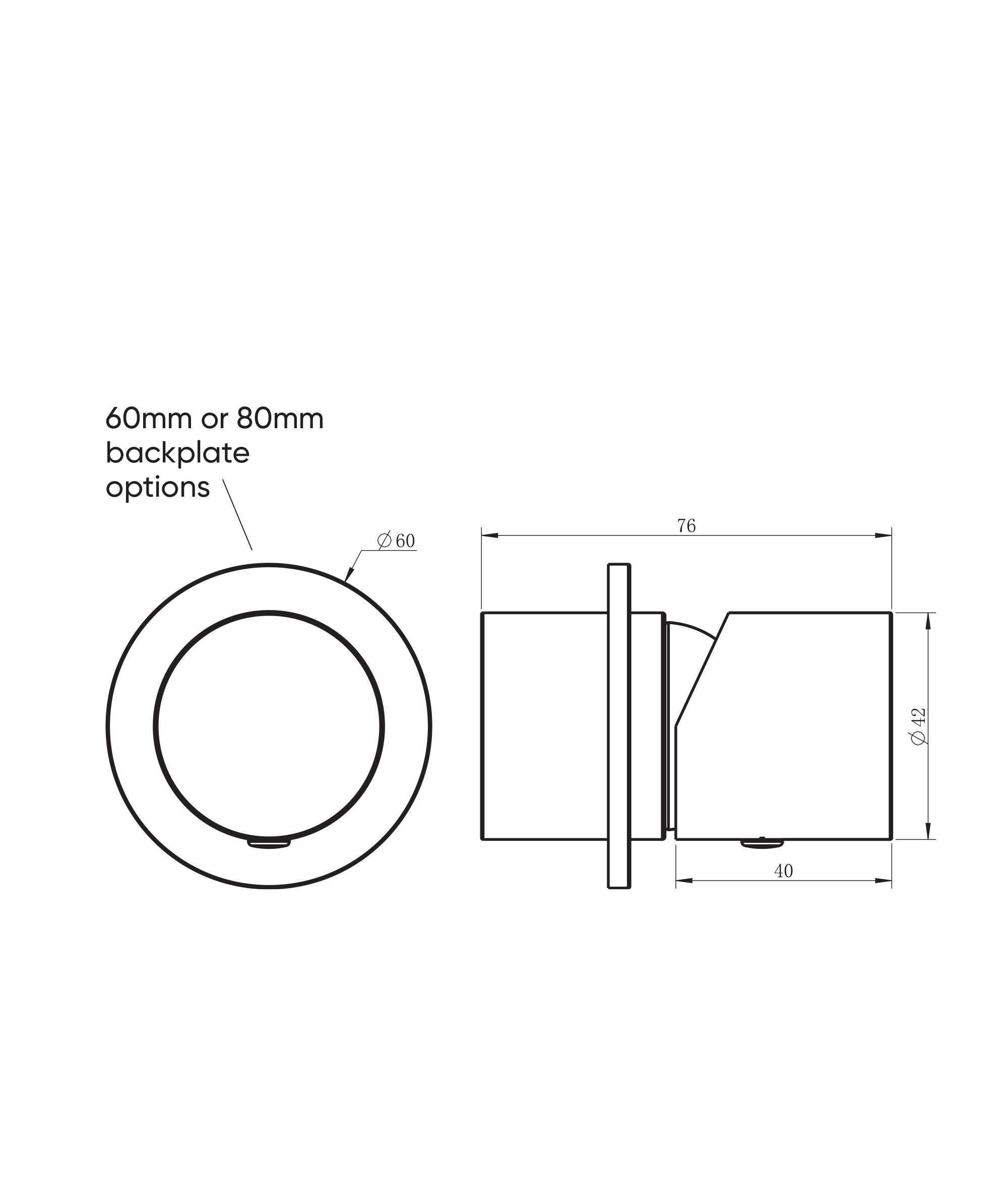 Enna Wall Mixer 80mm Back Plate - Image 8
