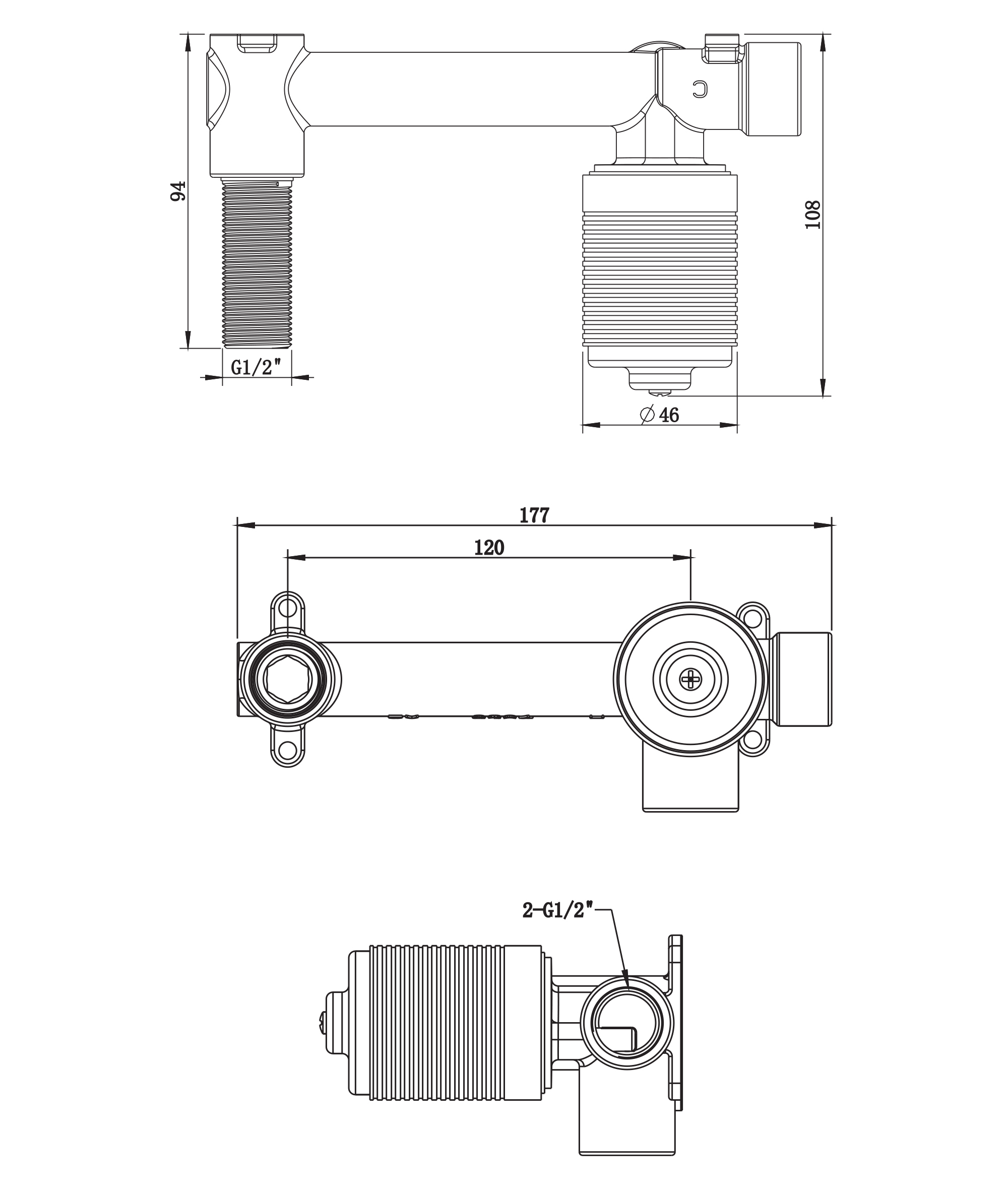 Universal Pin Up Wall Mixer Body - Image 2